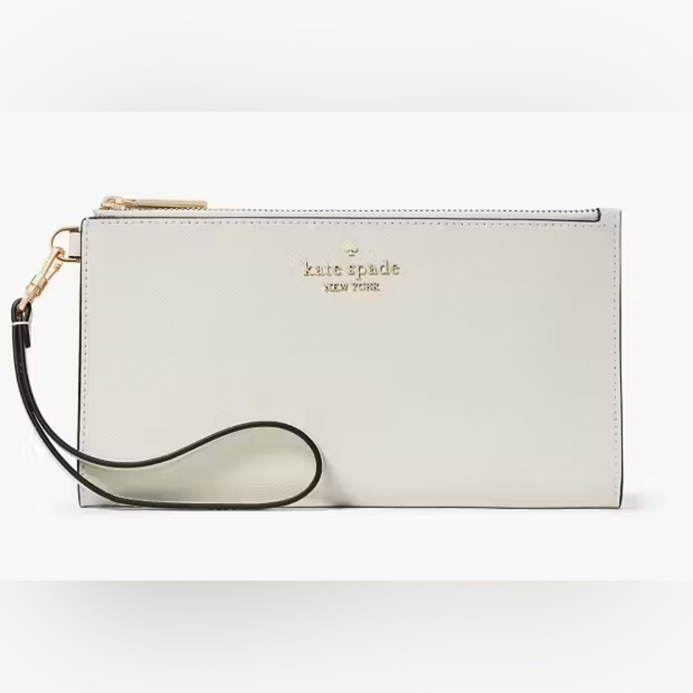 KATE SPADE Madison Doble Zip Wristlet in Merengue NWT